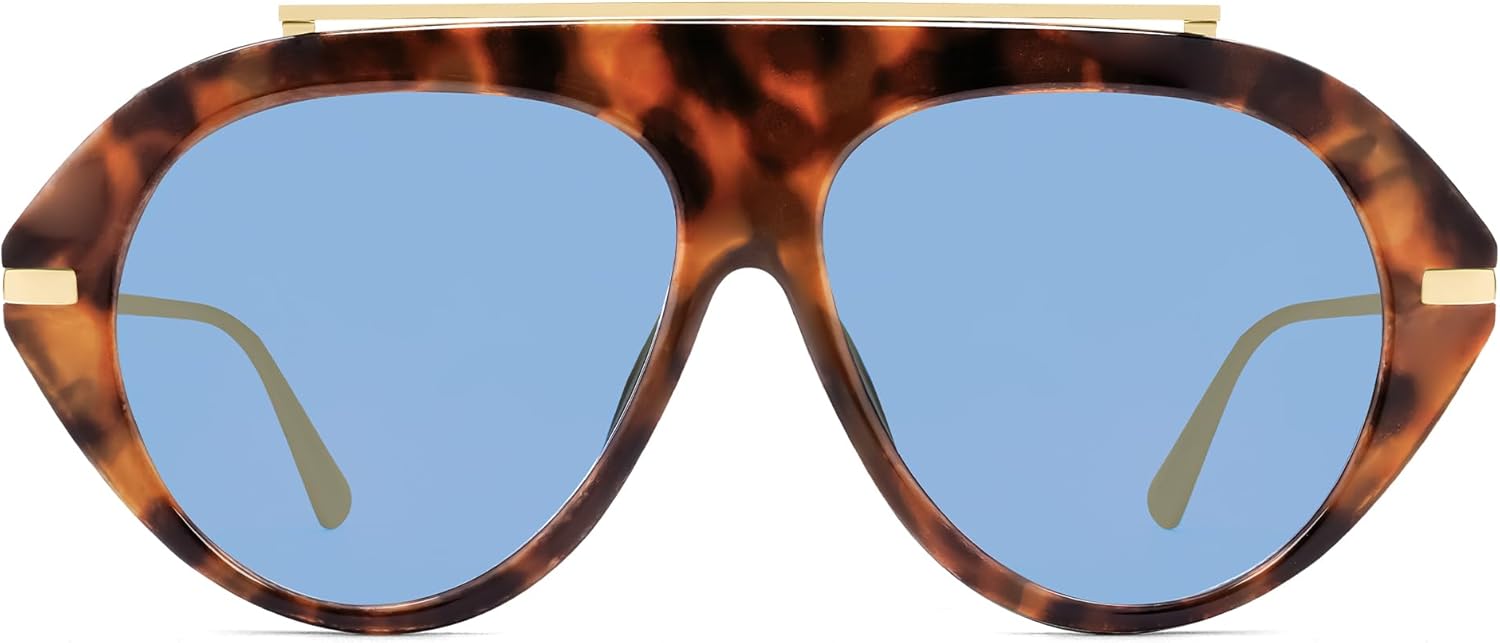 

Модные солнцезащитные очки-авиаторы VANLINKER большого размера, золотистого цвета, для женщин и мужчин, в стиле ретро 70-х, модель VL9912, C4-blue Lens/Tortoise/Gold Frame