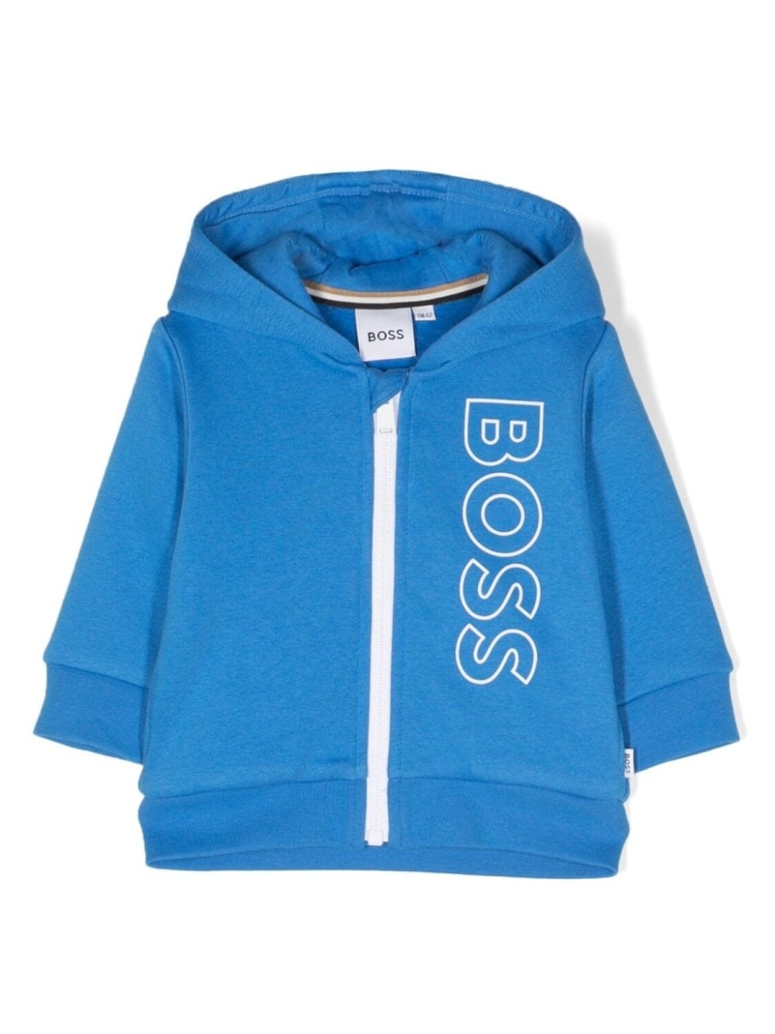 

BOSS Kidswear худи на молнии с логотипом, синий