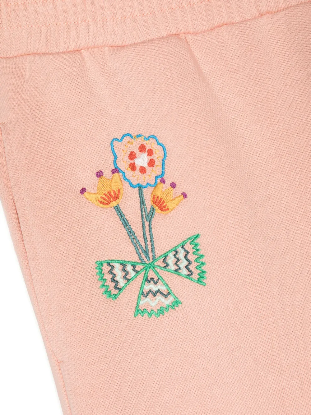 Спортивные брюки с цветочной вышивкой Stella McCartney Kids, розовый — фото 3