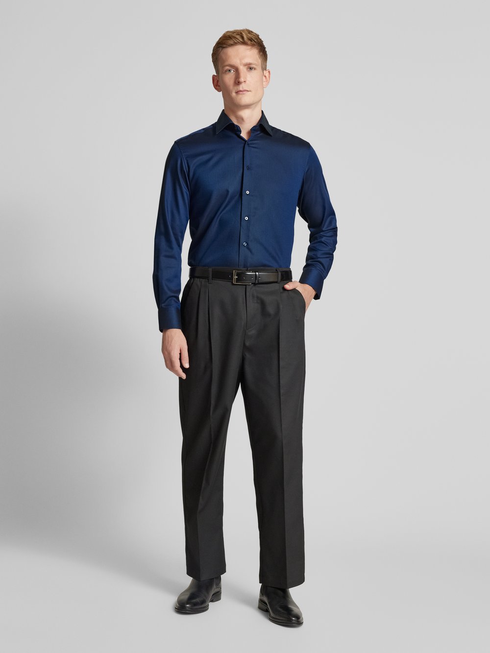 

Рубашка делового покроя Modern Fit с планкой на пуговицах ETERNA