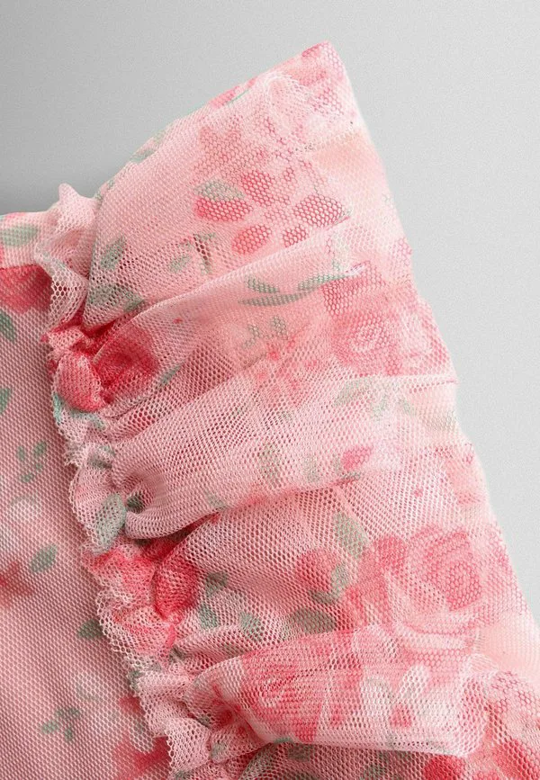 Платье повседневное с принтом и оборками, прямого кроя. Jojo Maman Bébé, Rose Pink — фото 3