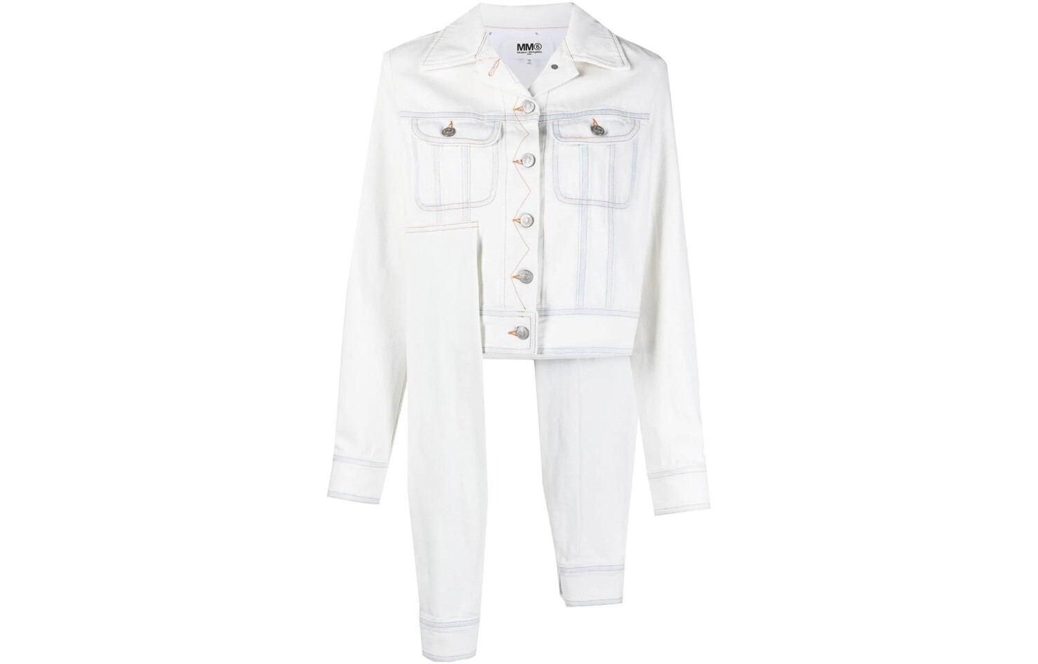 

Укороченное пальто женское белое Mm6 Maison Margiela