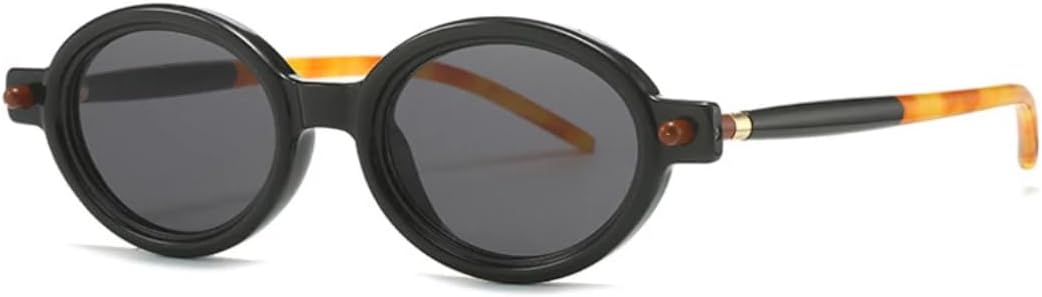 

Солнцезащитные очки для мужчин и женщин - защита UV400 - овальные двухцветные светло-серые с заклепками, для занятий спортом на открытом воздухе и вождения DSVIGF, Black Gray