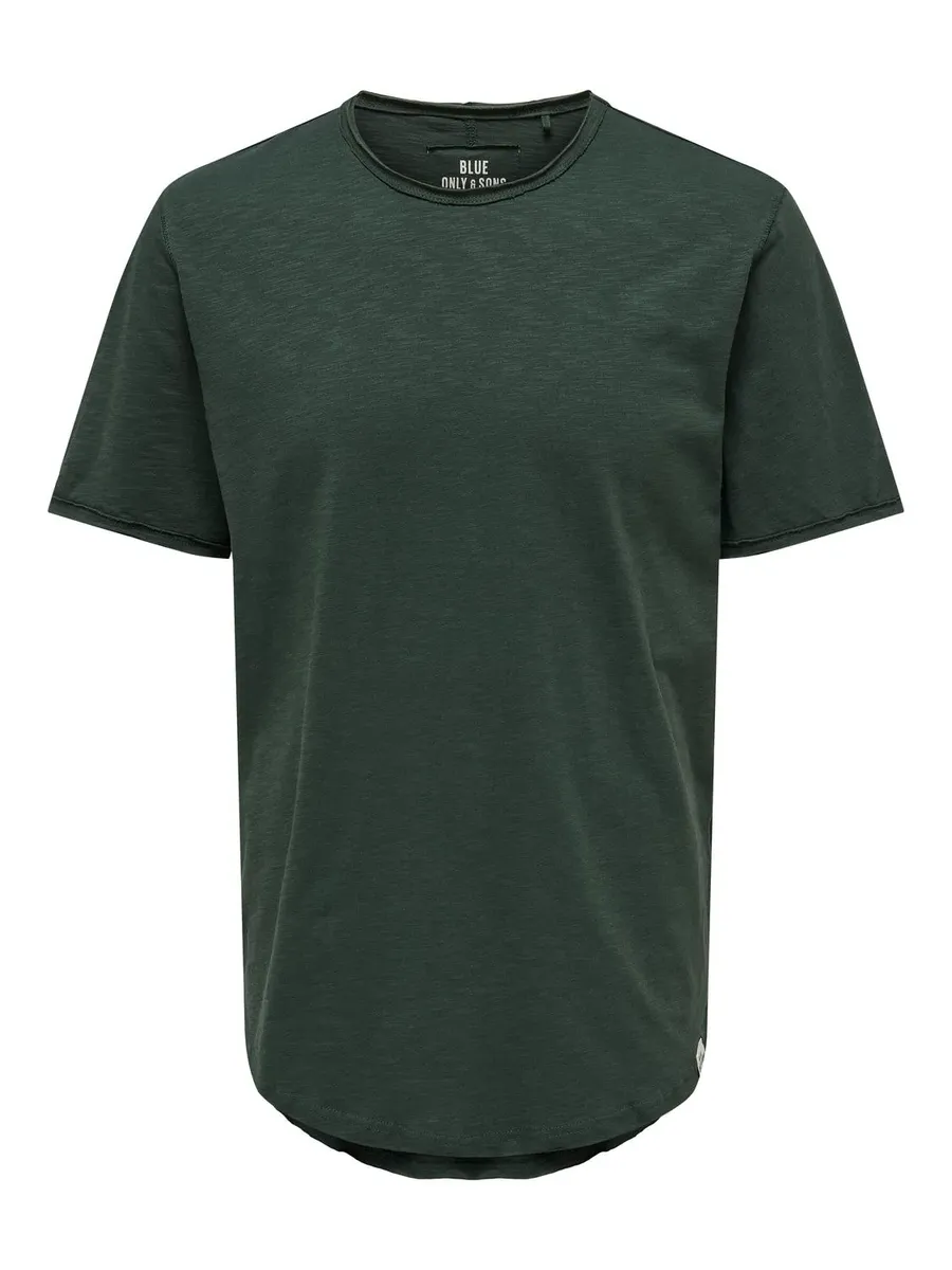 

Рубашка ONLY & SONS с круглым вырезом "ONSBENNE LONGY SS TEE NF 7822 NOOS", цвет Darkest Spruce