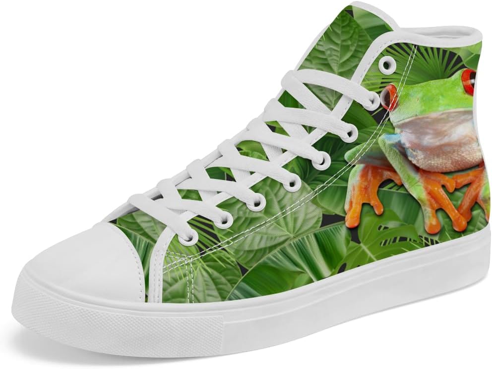 

Кеды Frog с высоким берцем, высокие холщовые кроссовки на шнуровке, повседневная обувь для женщин и мужчин Chebing, 617 Green