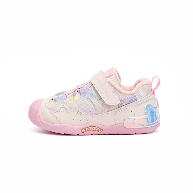 

Скользоустойчивая обувь для малышей на осень и зиму KATETU, бежевый белый Pink (Winter Style Fleece-Lined)