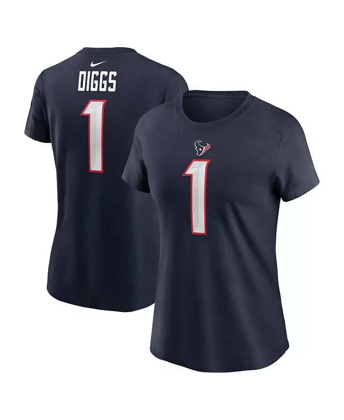 

Женская футболка Stefon Diggs Navy Houston Texans с именем и номером игрока Nike