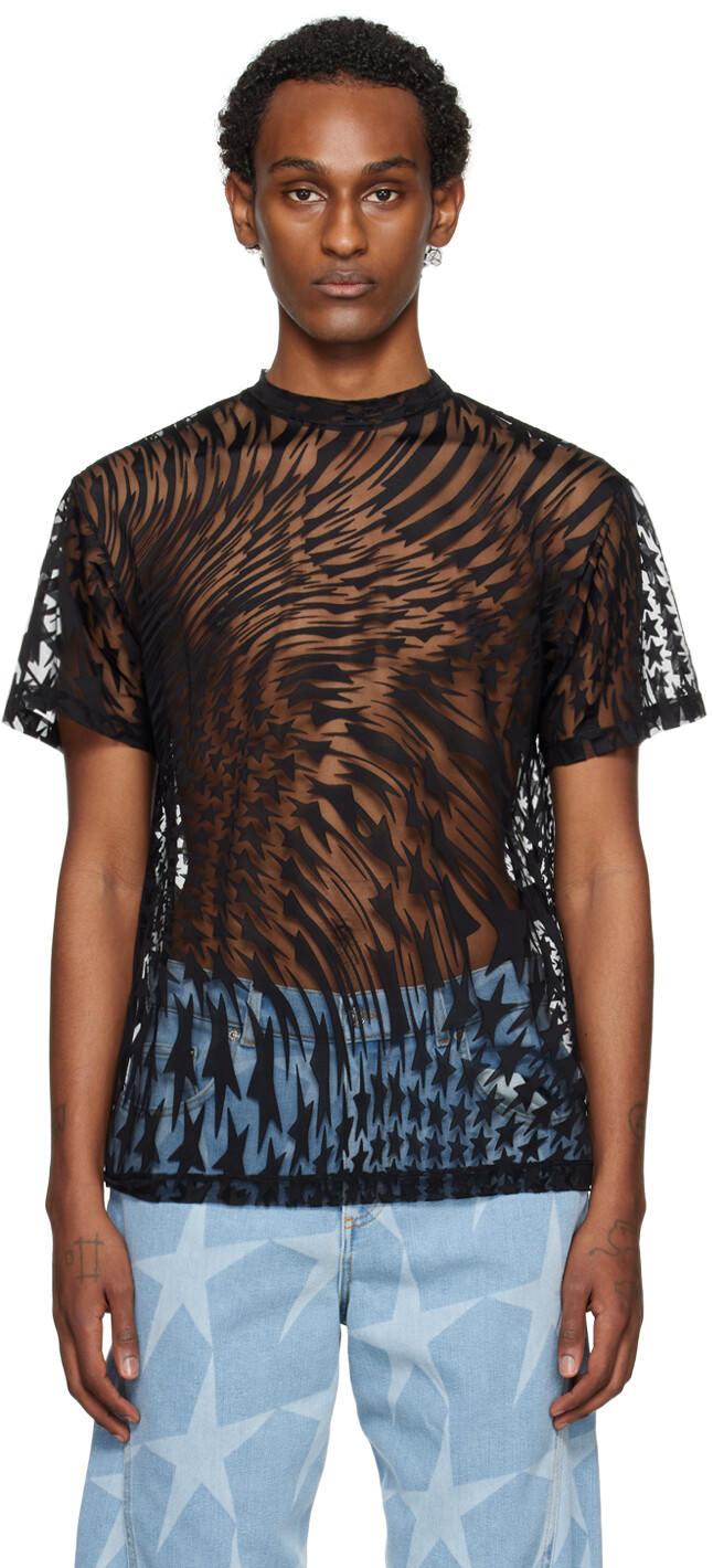 

Футболка с черной звездой Mugler, цвет Black/Black