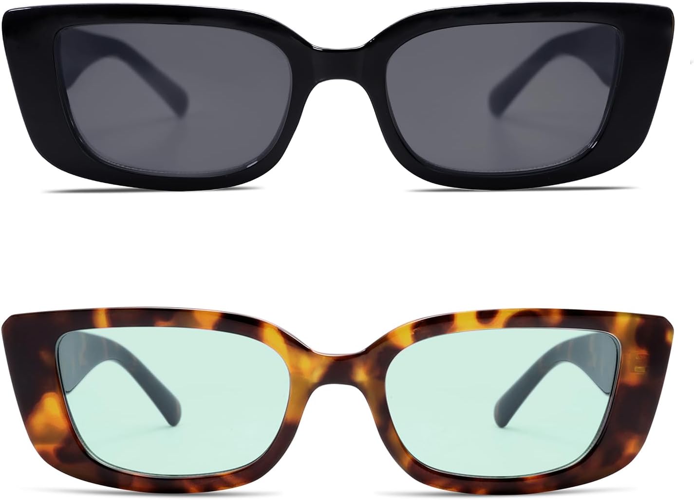 

Солнцезащитные очки Allarallvr прямоугольной формы для женщин, ретро-стиль 90-х, модный дизайн Y2K, классический винтажный квадратный дизайн, AR82037, Black+tortoise/Blue Green