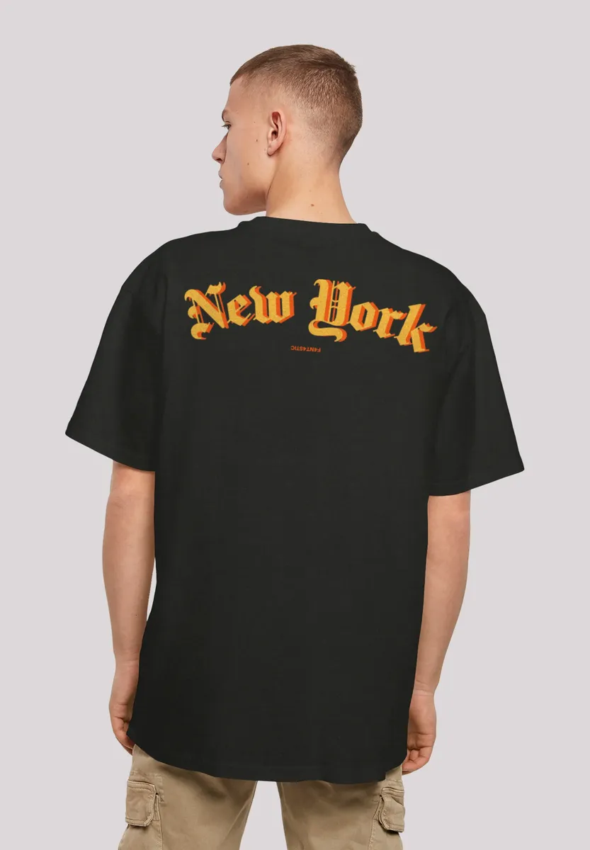 

F4NT4STIC Футболка "New York Orange OVERSIZE TEE", принт, черный