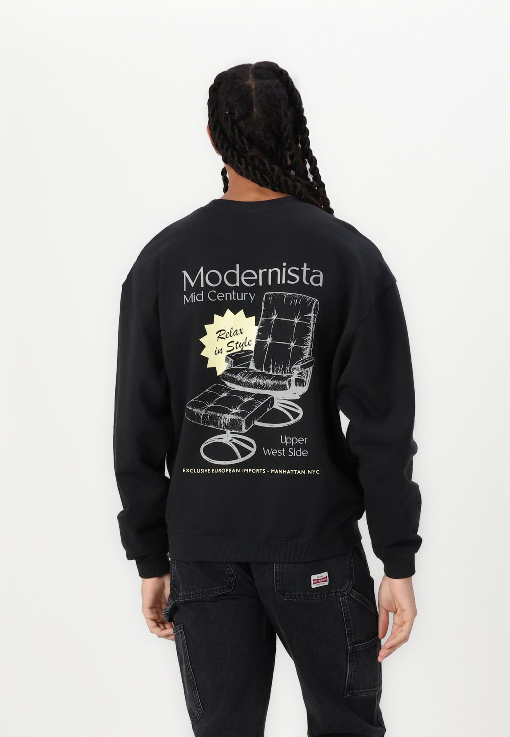

Толстовка ONSWYATT LOOSE PRINT CREW NECK Only & Sons, черный