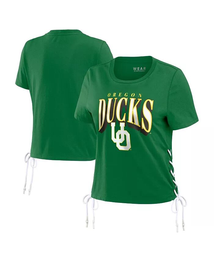 

Женская зеленая футболка Oregon Ducks Side Lace-Up Modest Crop WEAR by Erin Andrews
