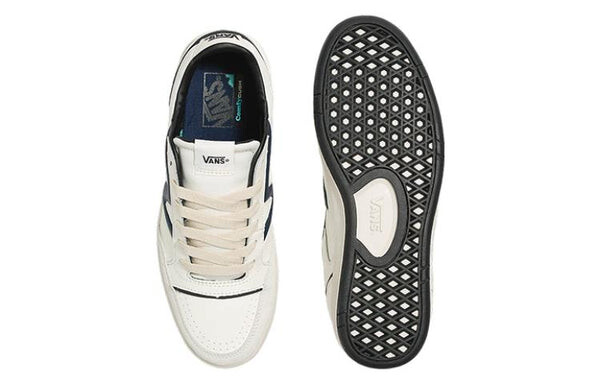 Кроссовки Vans Lowland ComfyCush JMP R Vintage Leather Shoes 'White Navy', цвет marshmallow/dress blues — фото 4