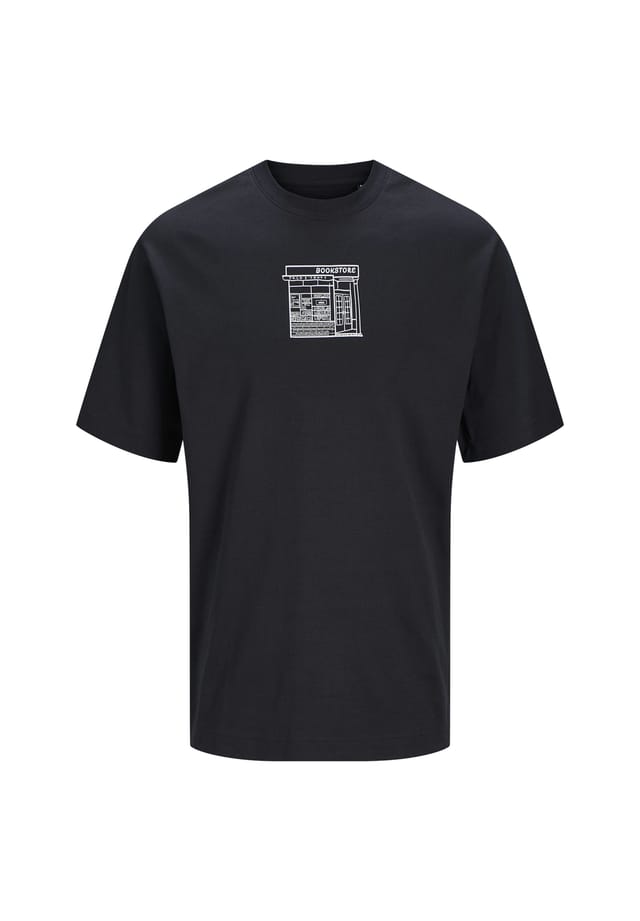 

Футболка с коротким рукавом и рисунком-каракулем Jack & Jones, черный