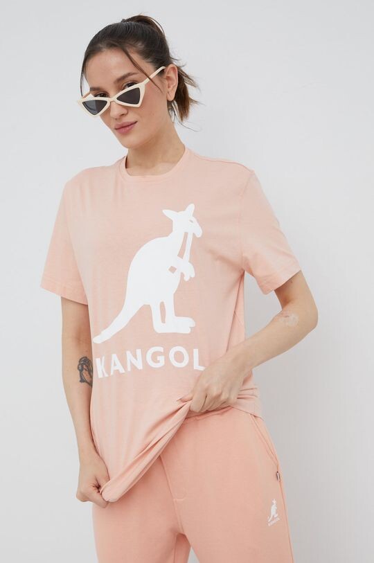

Хлопковая футболка Kangol, розовый
