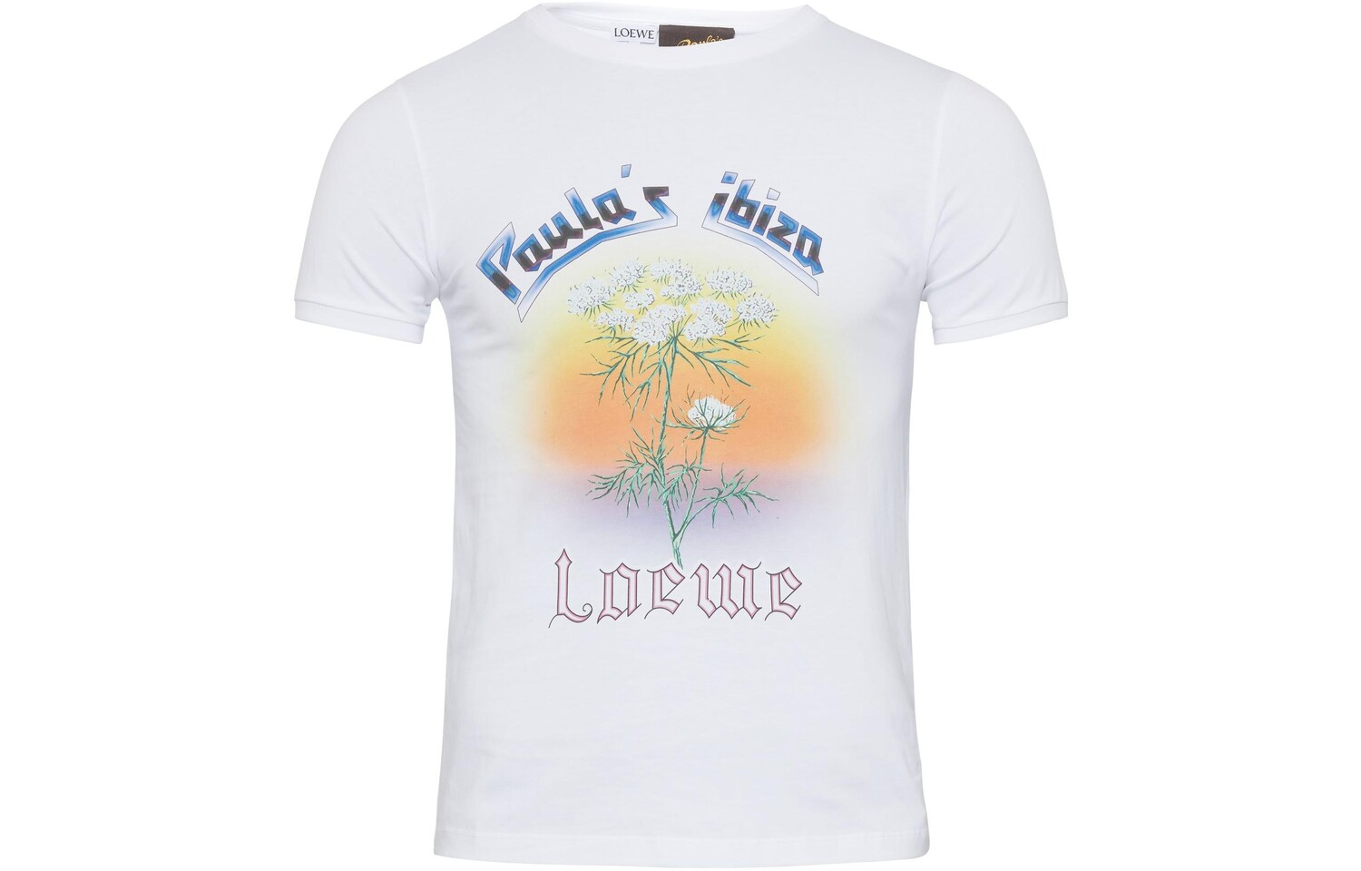 

Футболка женская Loewe с рисунком, белый / желтый / синий
