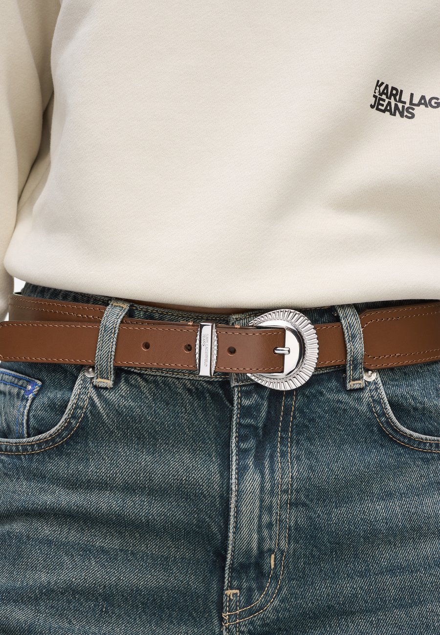 

Ремень Karl Lagerfeld Jeans WESTERN ROUND BUCKLE BELT, Chipmunk/Brown