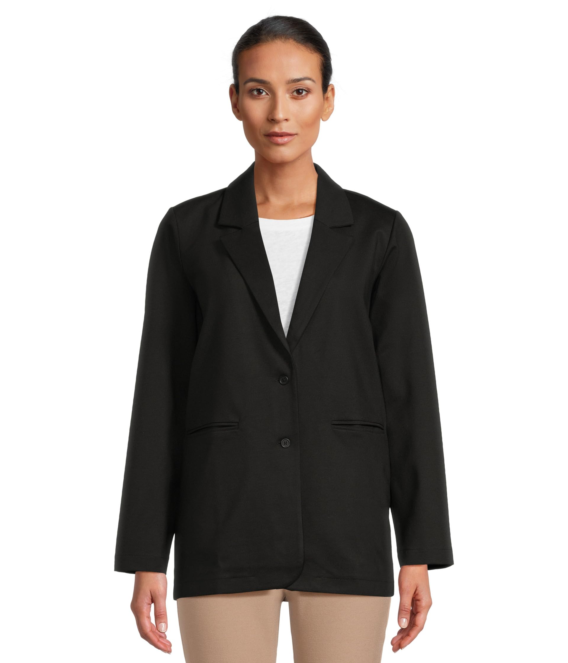 

Блейзер Eileen Fisher Petite Washable Flex Ponte Long Blazer, черный