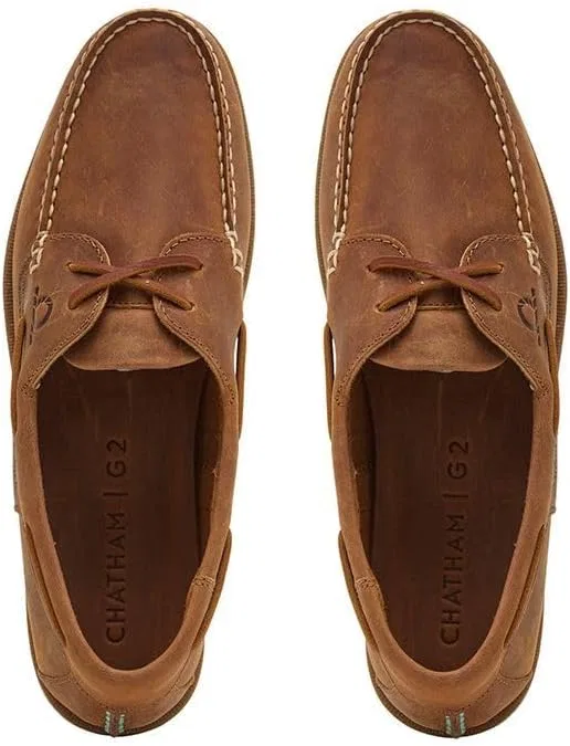 Мужские кожаные туфли Chatham Leather Sustainable Deck Shoes - Java II G2, цвет орех, размер 39-48, Walnut — фото 4