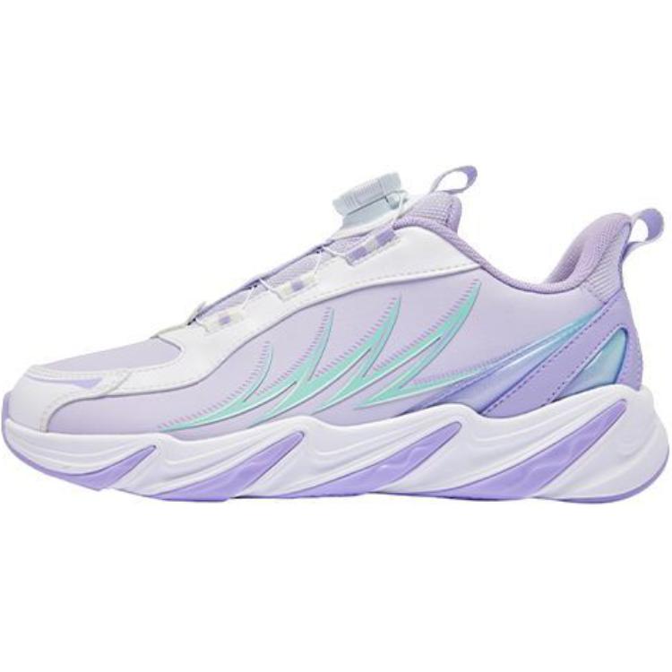 

QIAODAN Антискользящие износостойкие низкие детские беговые кроссовки бело-фиолетовые для подростков