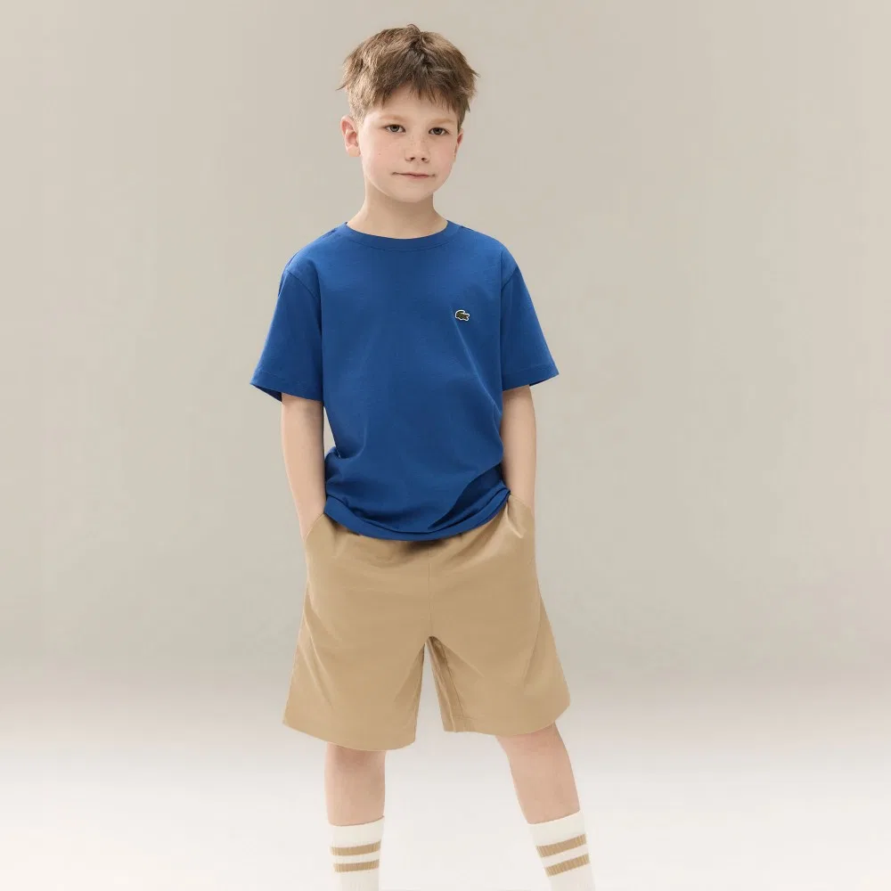 Детская базовая хлопковая футболка Lacoste, синяя