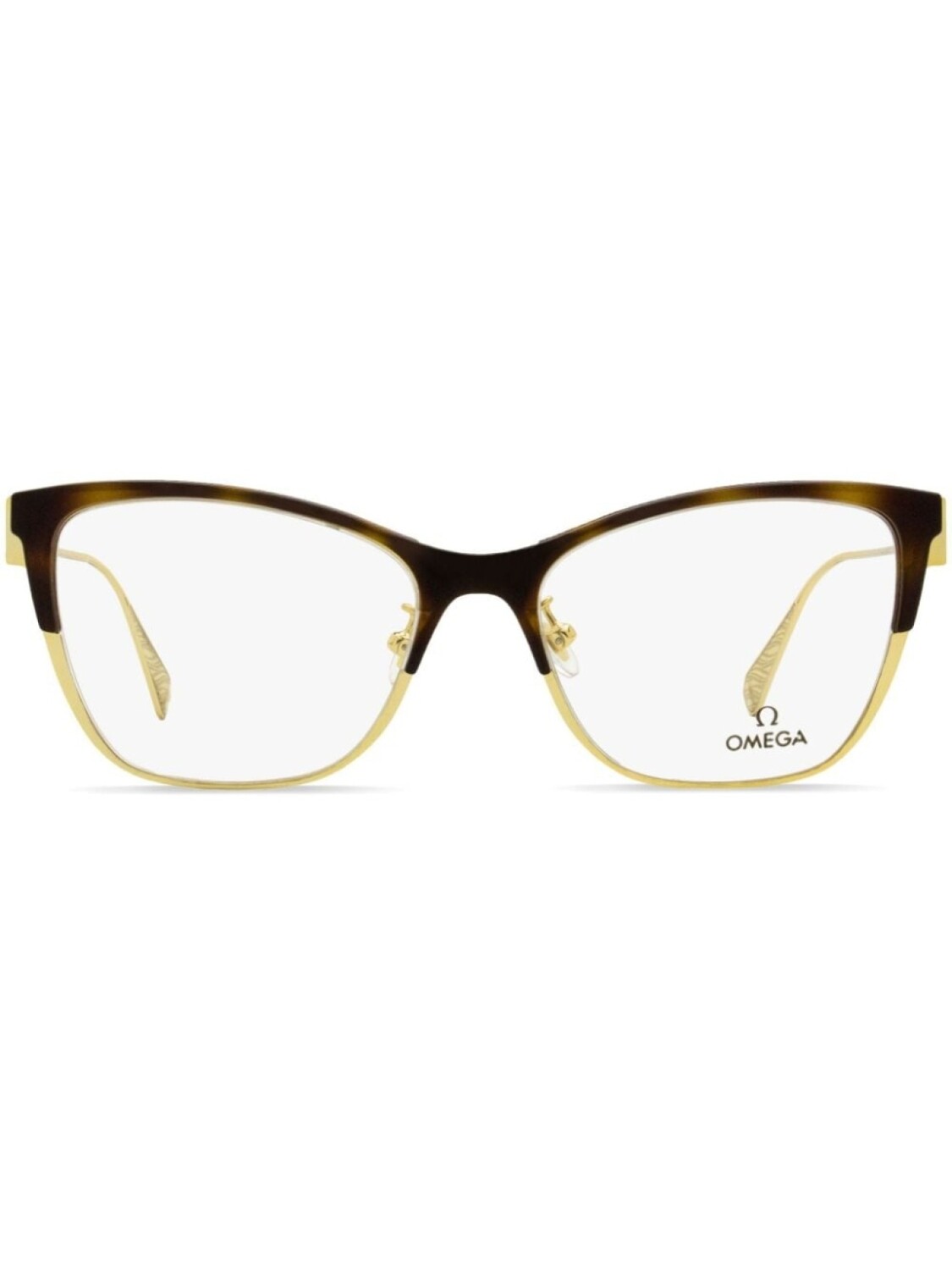 

OMEGA EYEWEAR очки в оправе 'бабочка', коричневый