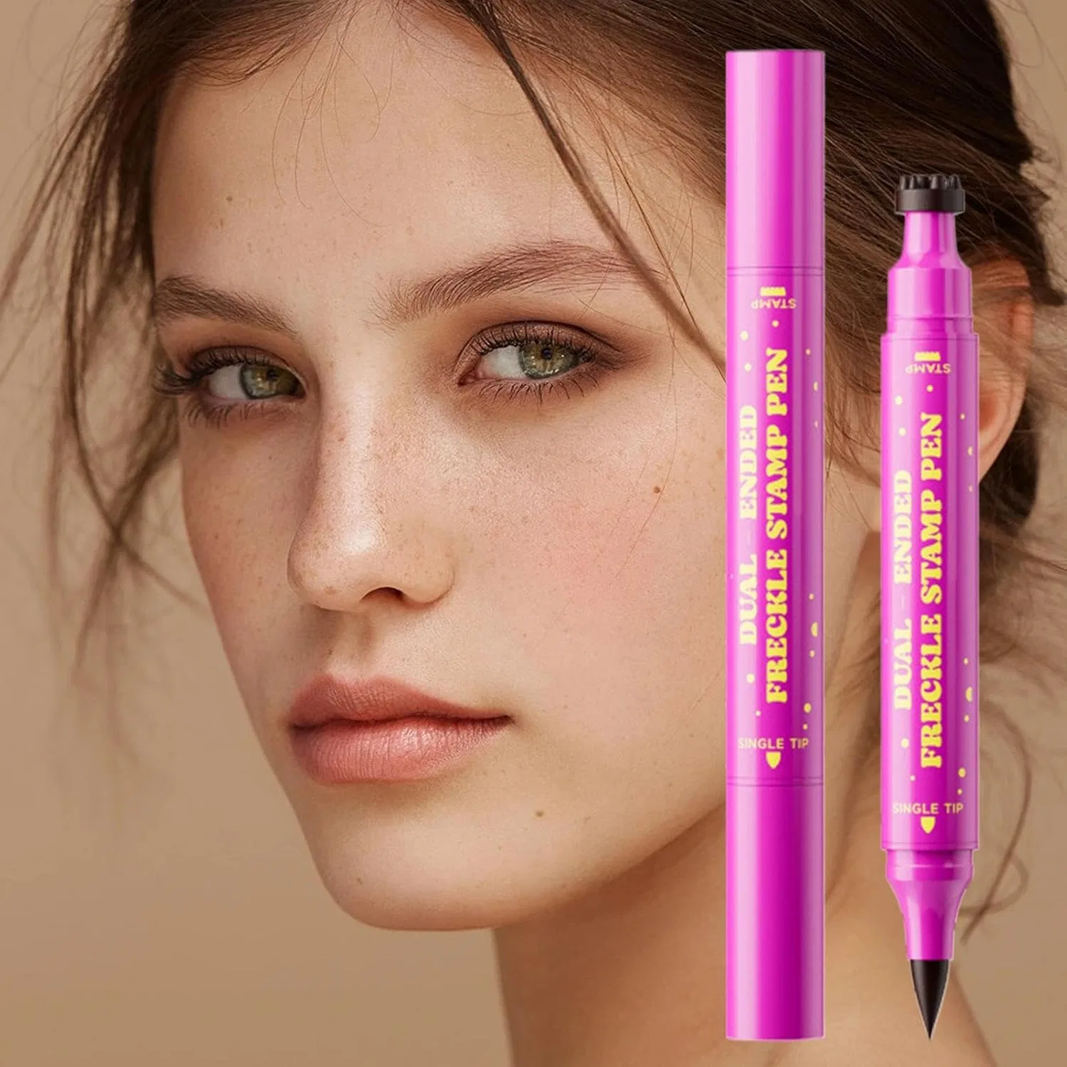Корректор-штамп для веснушек Freckus Pen, водостойкий, 2-в-1, 2.8 мл, бежево-коричневый — фото 3