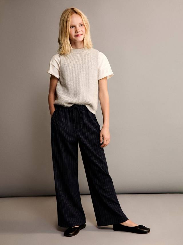 

Детские брюки Rania в полоску с широкими штанинами Mango, Navy