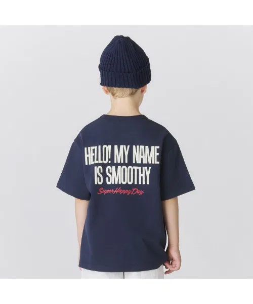 Детская футболка Smoothy HELLO MY NAME IS с принтом белая — фото 4