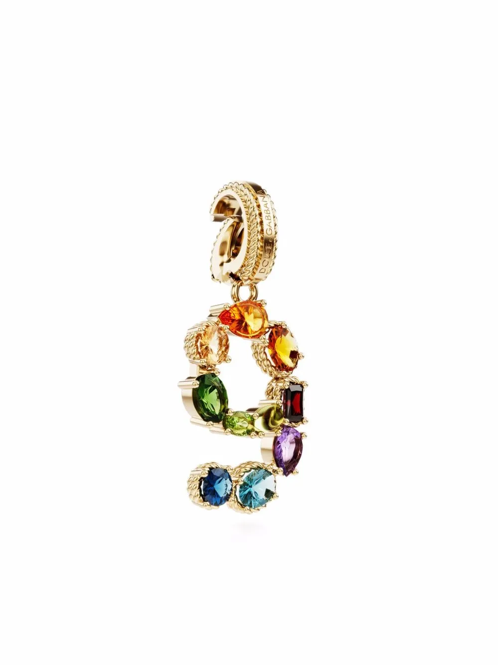 Подвеска Number 9 из желтого золота с камнями DOLCE & GABBANA, золотой — фото 2