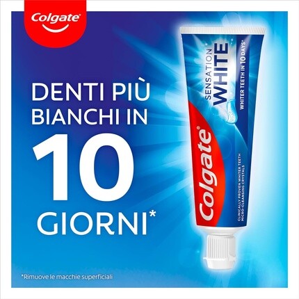 Зубная паста Colgate Sensation White 75 мл - Отбеливающий отбеливатель, клинически протестированный - 10-дневный отбеливатель - Белые зубы с активными микрокристаллами — фото 3