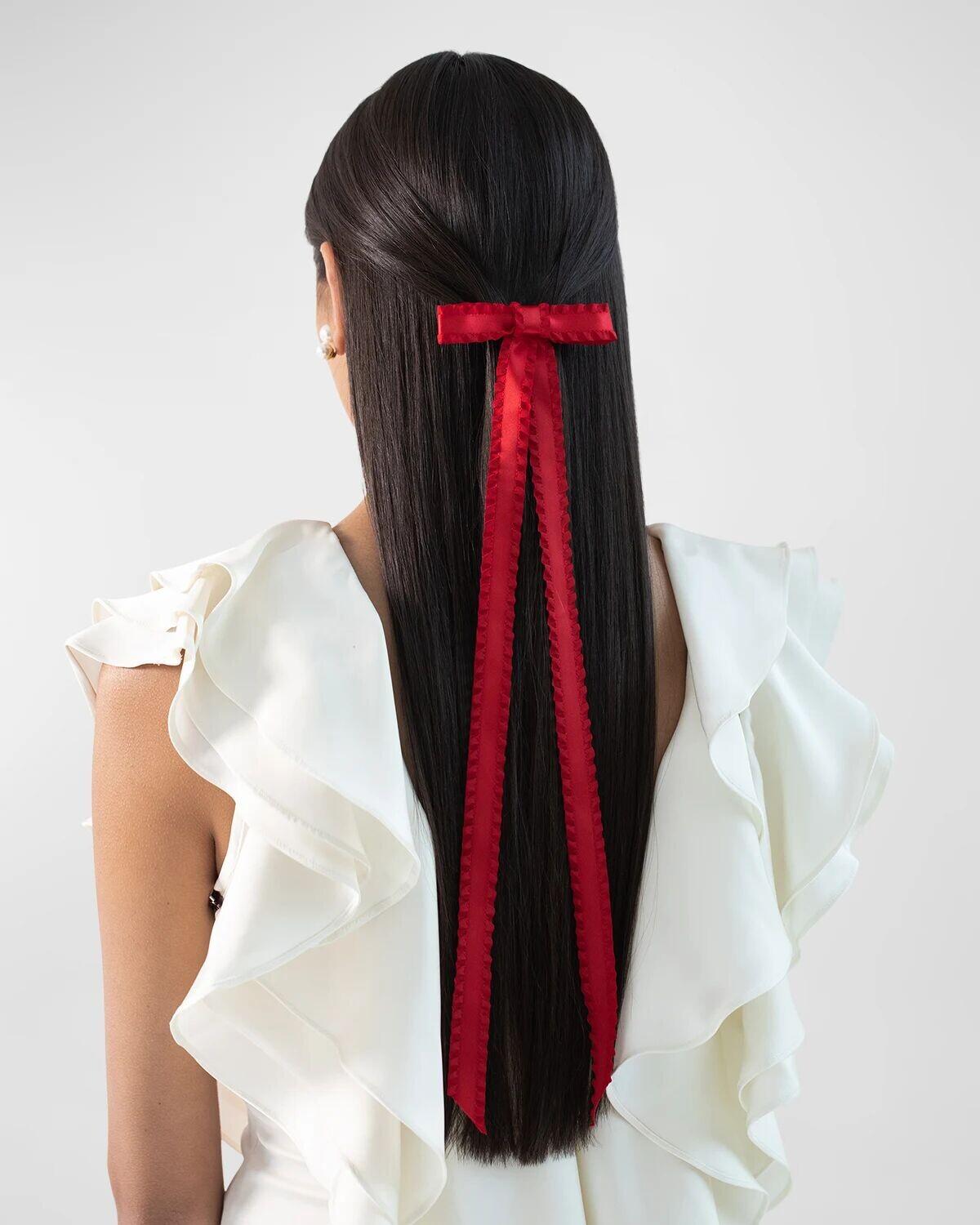 

Плиссированная заколка с бантом Mabel Jennifer Behr, цвет Cherry