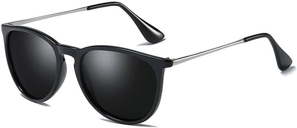 

Классические круглые поляризованные солнцезащитные очки для мужчин и женщин, модные, для вождения, винтажные, черные и розовые, для путешествий, с защитой от УФ-излучения UV400 HYYZZC, Black