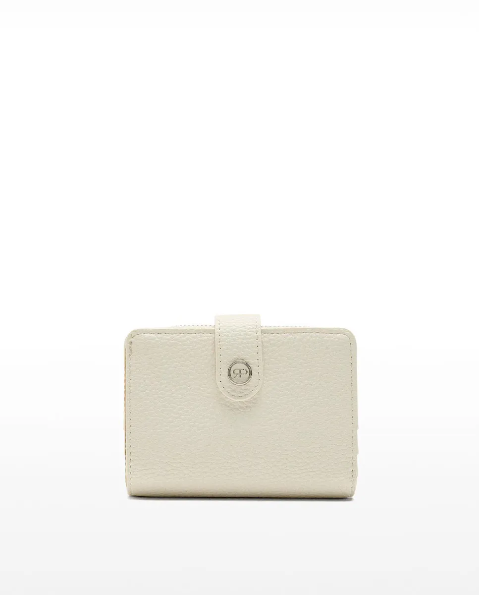 

Маленький женский кошелек с клапаном и застежкой на кнопку, однотонный Parfois, белый