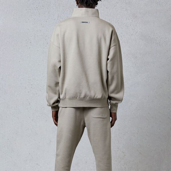 Свитер fw20 half zip sweatshirt 'olive' Fear Of God Essentials, зеленый — фото 4