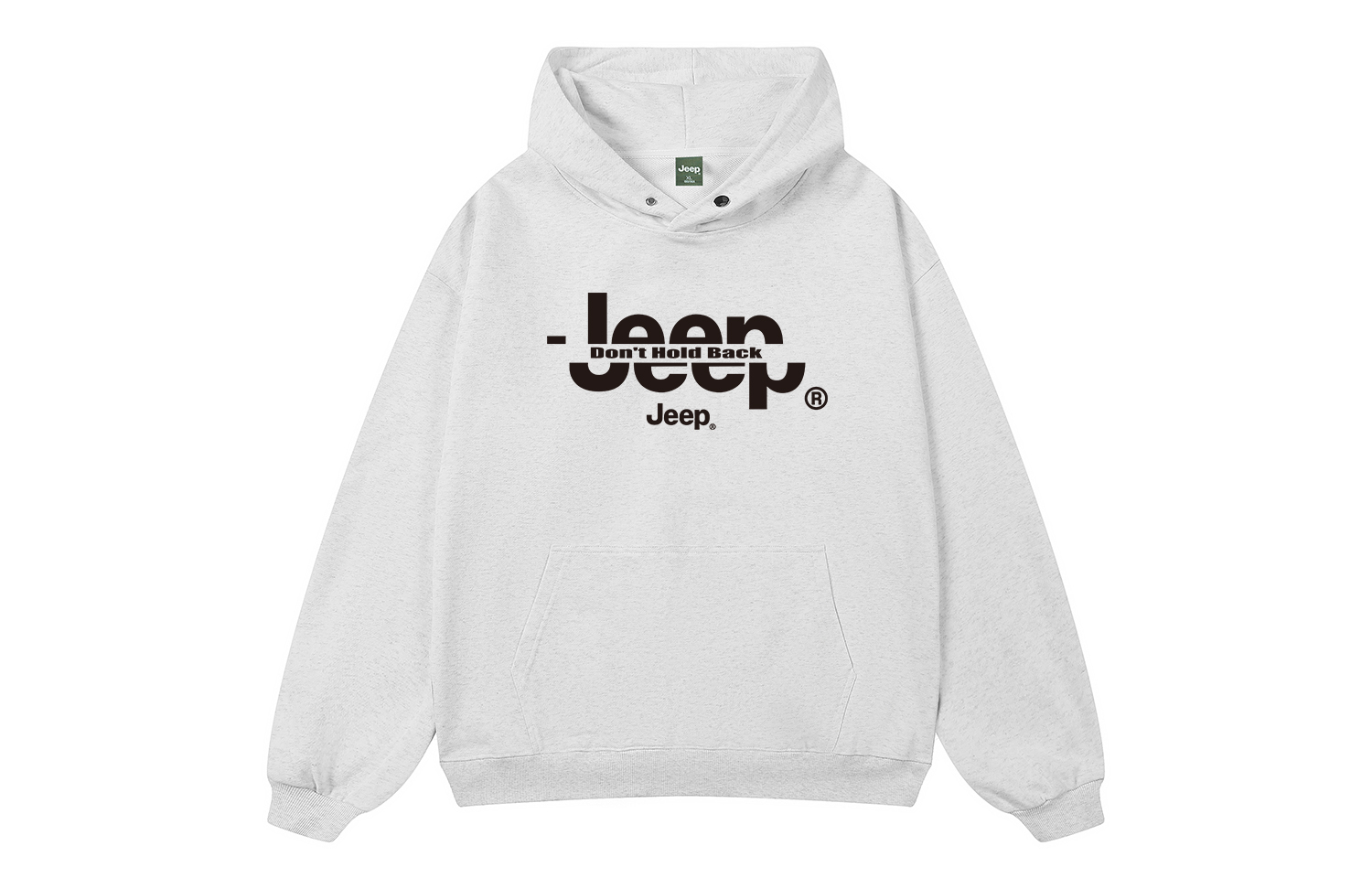 

Толстовка Unisex Hooded Moderate Regular Jeep, белый heather серый