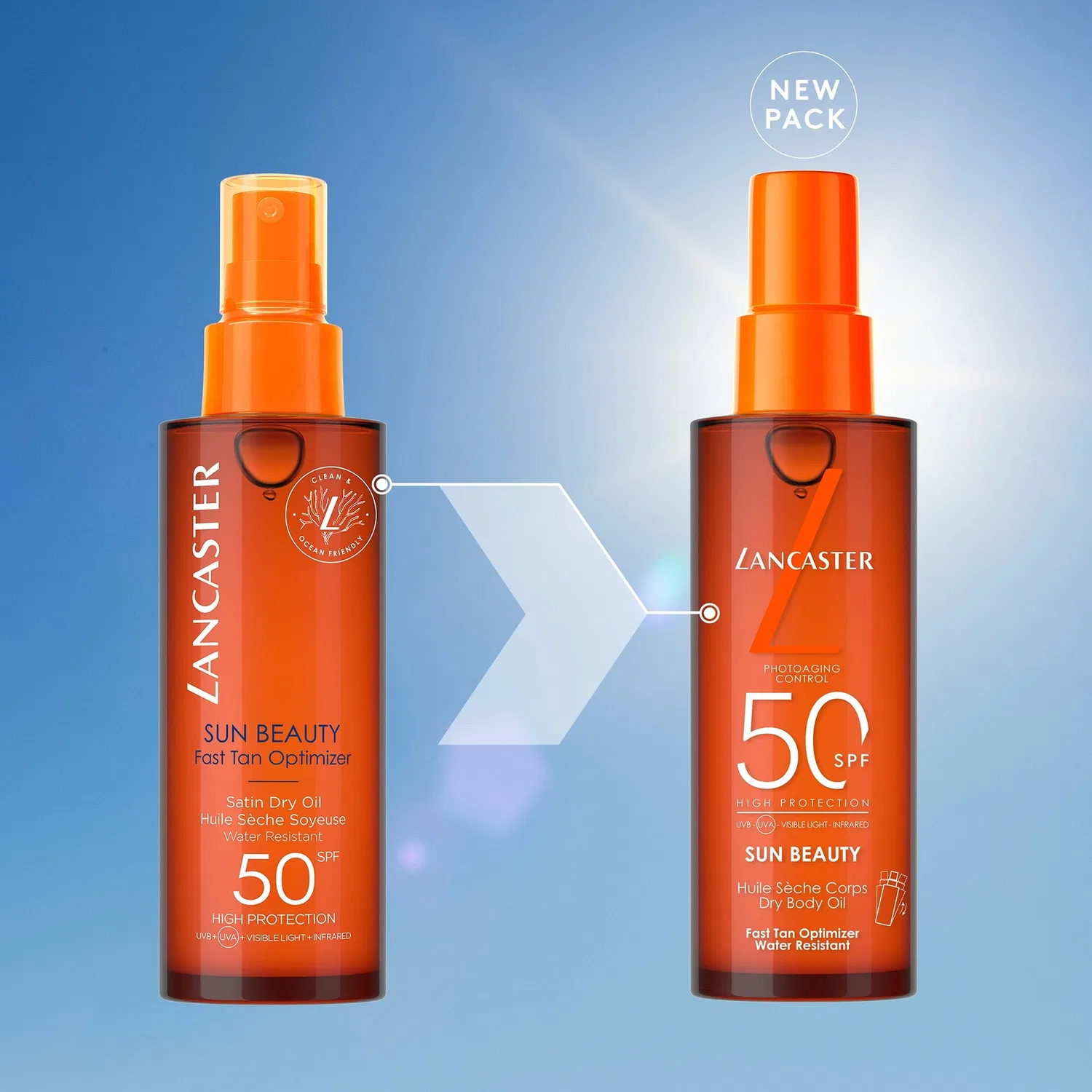 Sun Beauty Satin Dry Oil Fast Tan Optimizer for Body SPF50 150 мл Lancaster — фото 4
