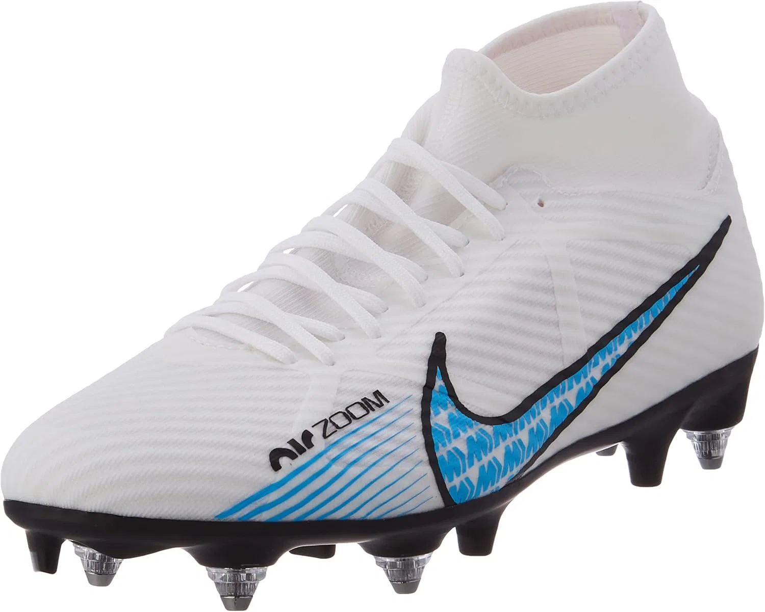 Мужские кроссовки Nike Zoom Mercurial Superfly 9 Academy SG-Pro AC, White Baltic Blue Pink Explosion