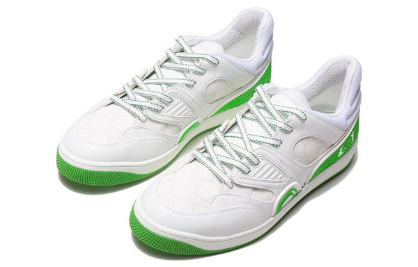 Кроссовки basket 'white green' Gucci, белый — фото 3