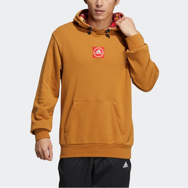 Толстовка Men's adidas Cny Gfx Hood Limited Embroidered Pattern Sports Pullover Light Brown, коричневый — фото 3