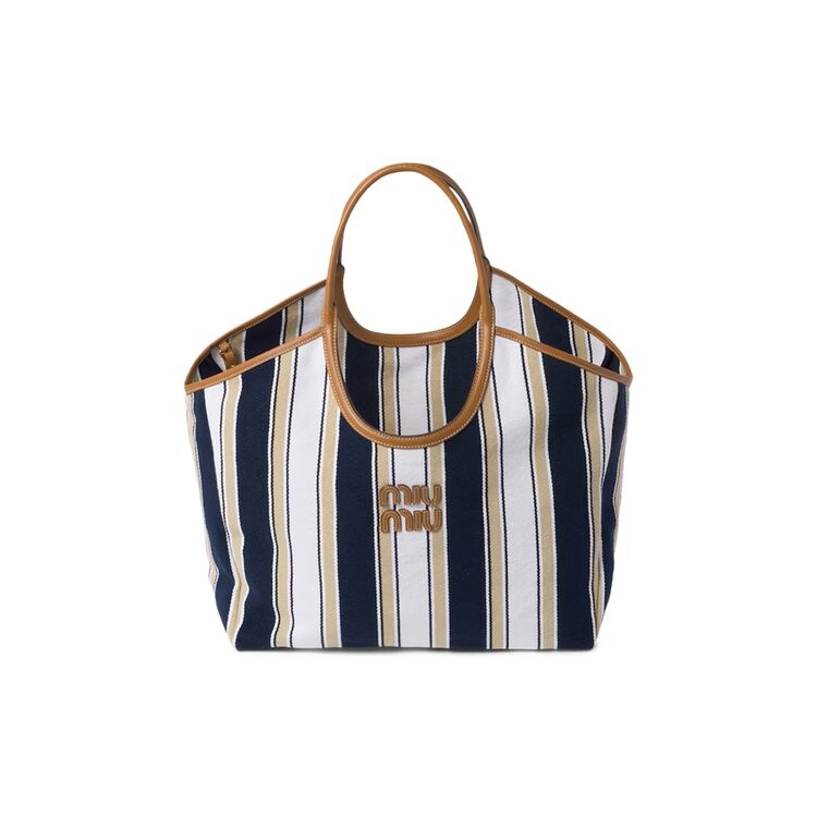 

Сумка Miu Miu Ivy Canneté Fabric Bag, цвет Blue/Sand Ivy