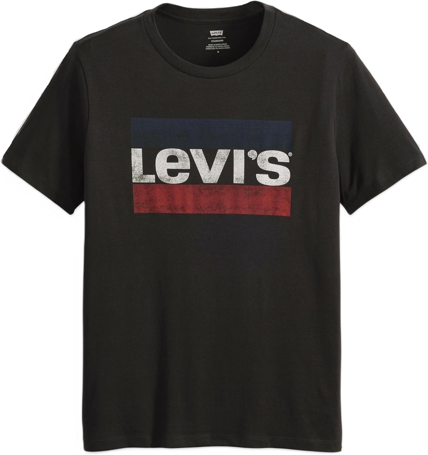 Мужская футболка Levi's стандартного кроя с коротким рукавом, черный — фото 3