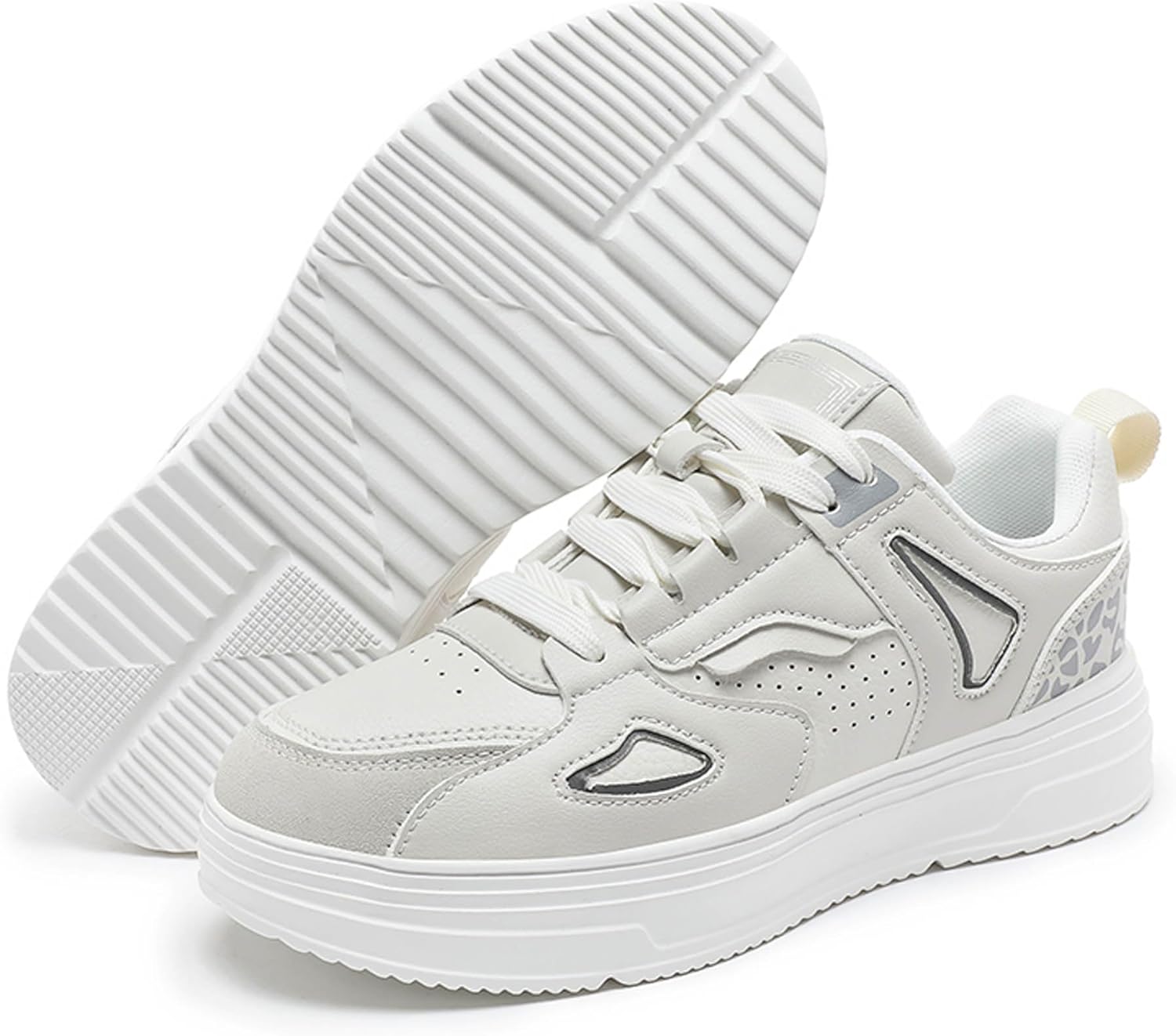 

Мужские и женские шнуровочные модные легкие повседневные кроссовки для скейтбординга, тенниса и баскетбола Wurmiuhd, бежевый