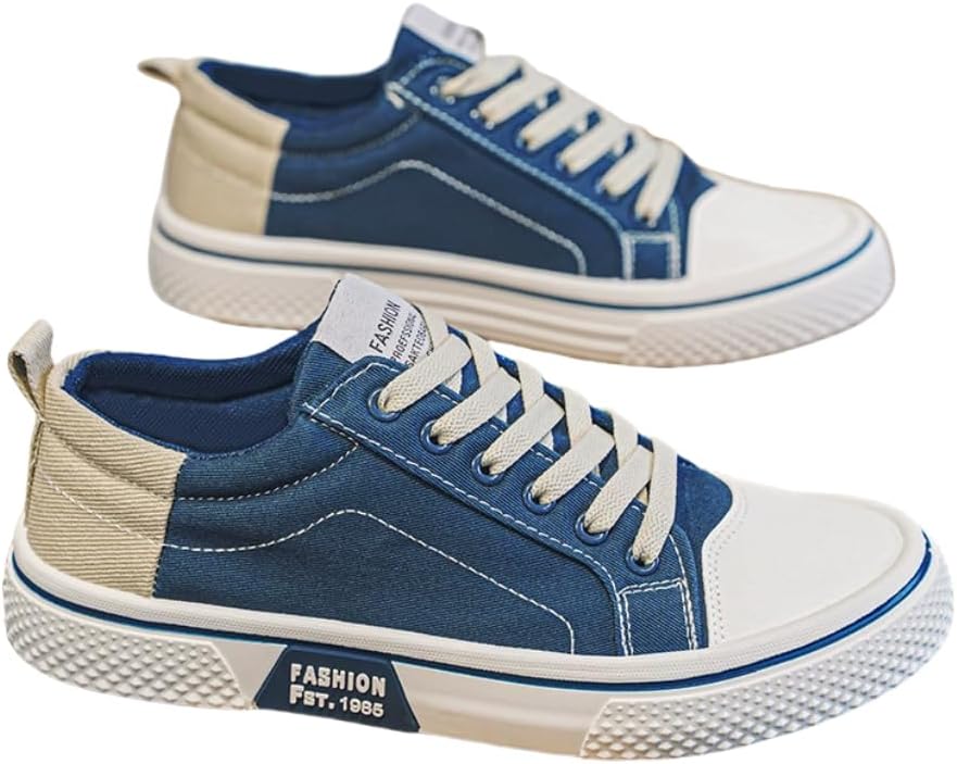 

Мужские кеды из ткани, дышащие низкие кроссовки на шнуровке с нескользящей подошвой, повседневная модная обувь для мужчин Hhhchpm, синий