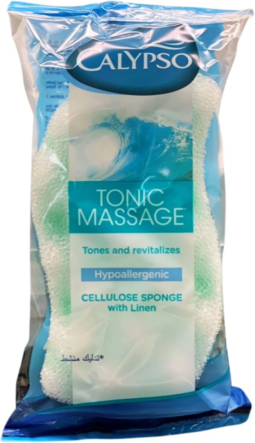 Массажная губка для тела Calypso Body Sponge Tonic (6 штук) - целлюлоза, натуральная Generic — фото 2