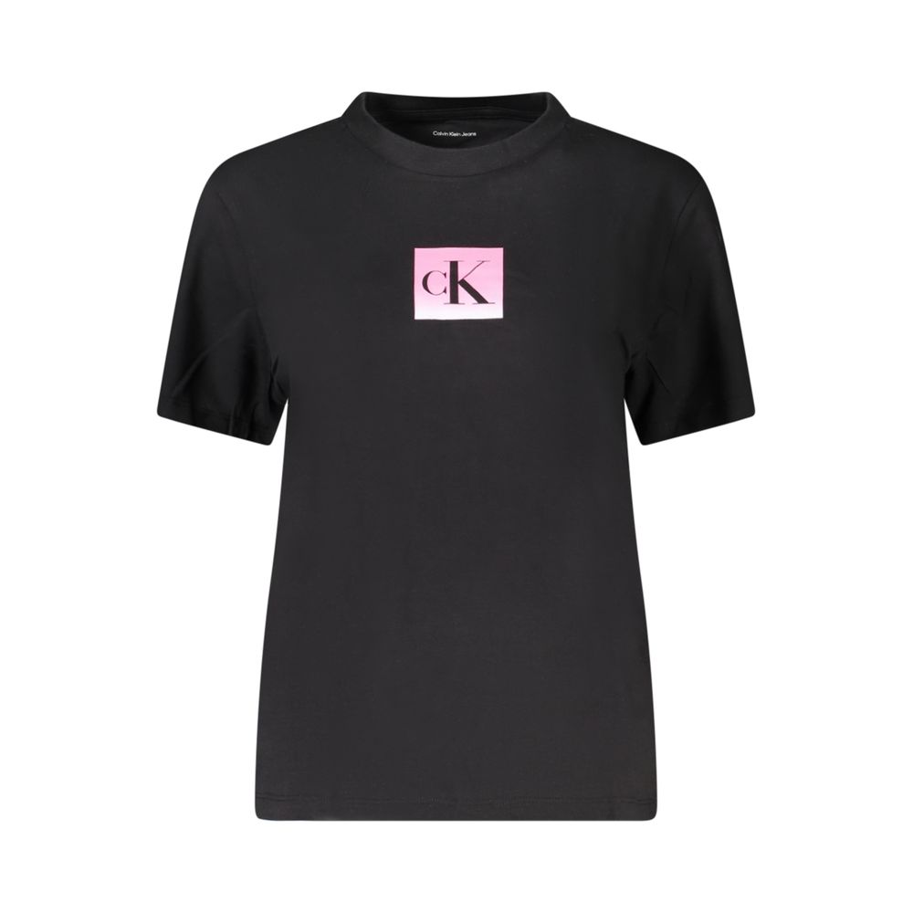 

Черная хлопковая футболка Calvin Klein, черный