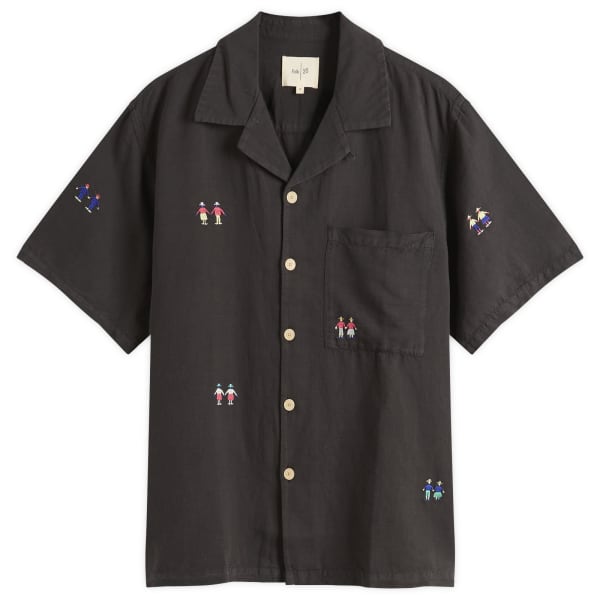 

Рубашка для отпуска с мягким воротником и свободным кроем Folk, черный