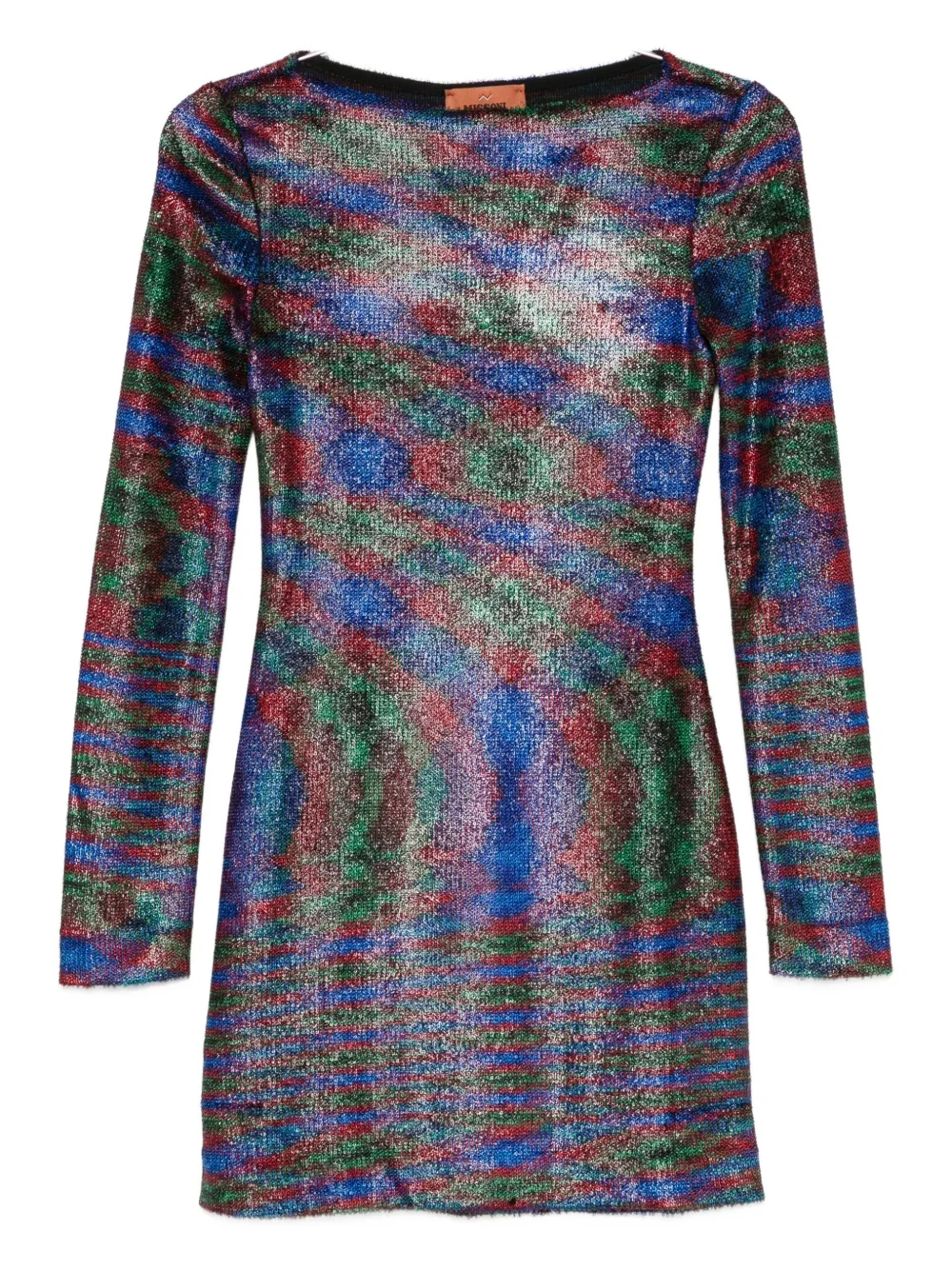

Мини-платье с длинными рукавами и абстрактным узором Missoni, синий
