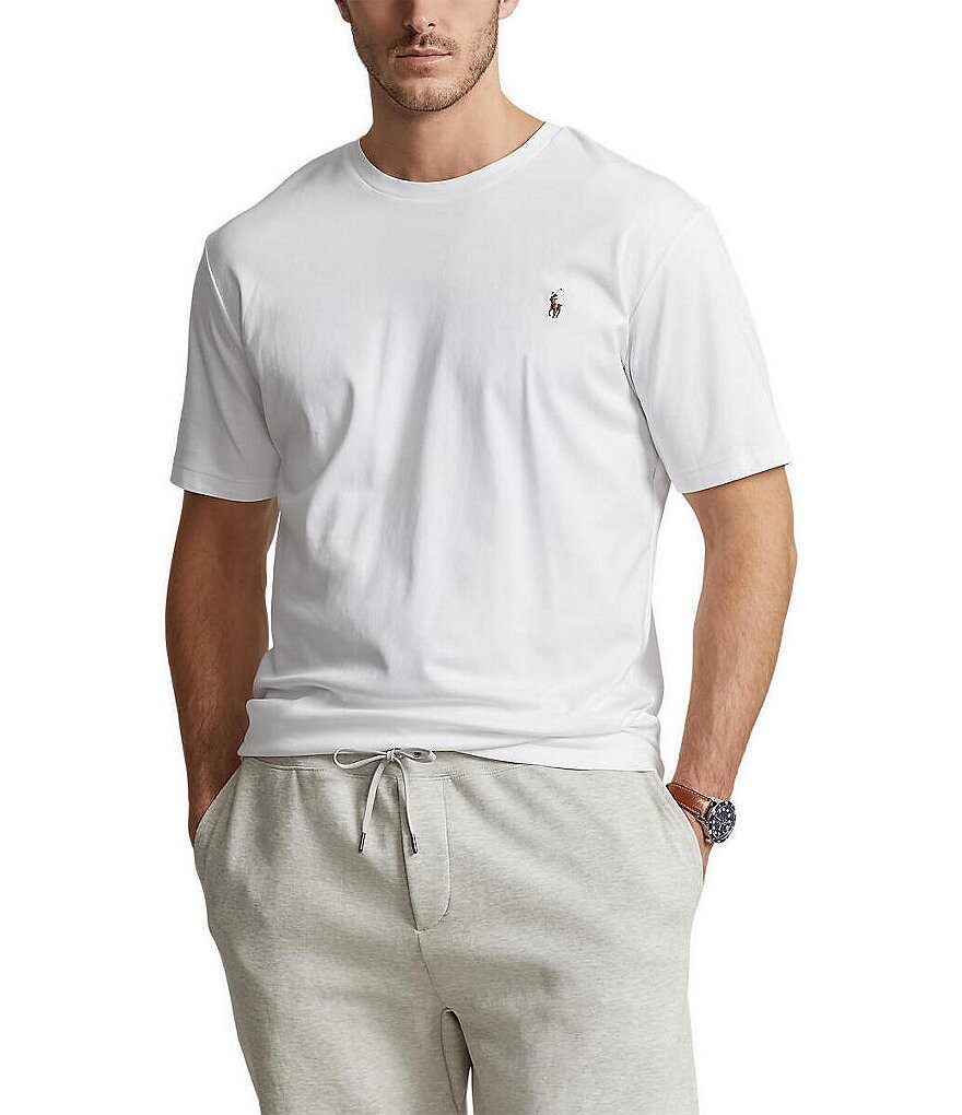 

Футболка из мягкого хлопка с короткими рукавами Polo Ralph Lauren Big & Tall, белый