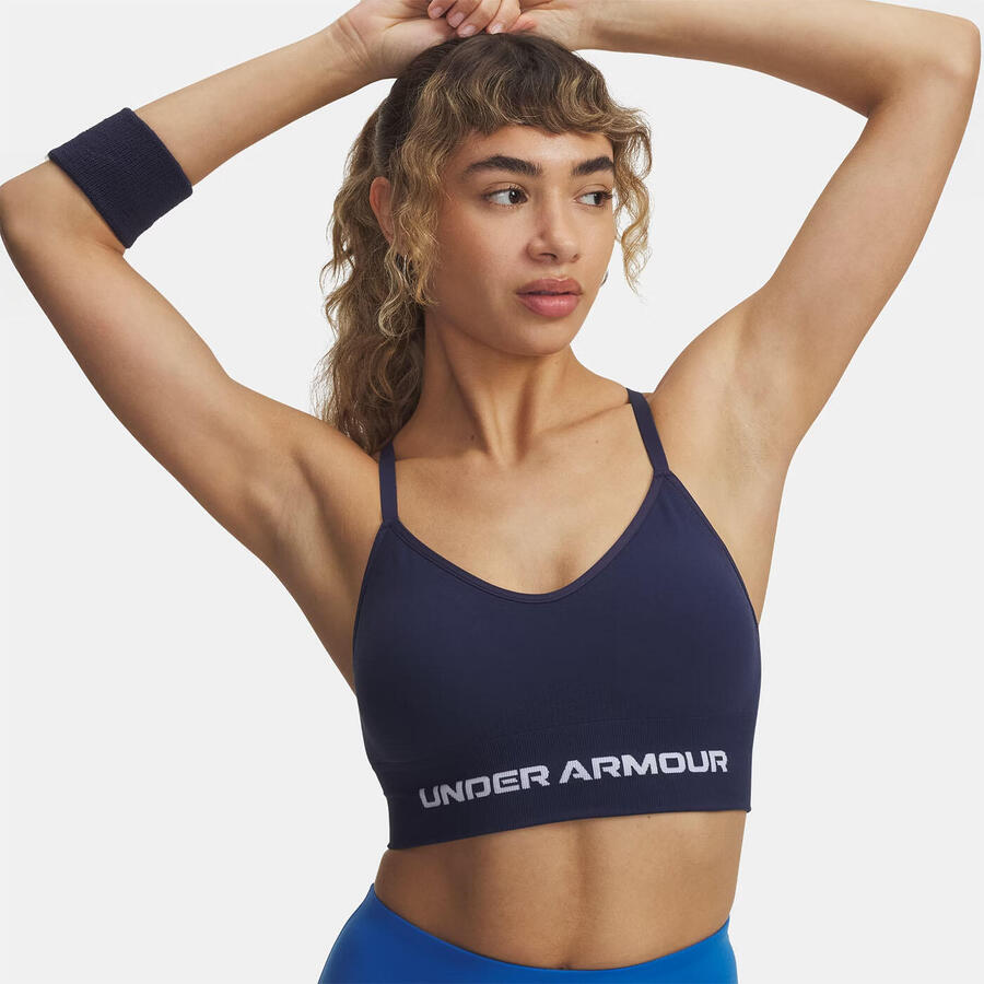 

UNDER ARMOUR Женский спортивный бюстгальтер Vanish Seamless Light Support Bra - темно-синий